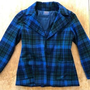 Pendleton Blazer with vest size junior 11 plaid blue